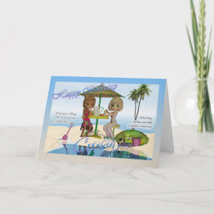Cousin birthday card, Moonies Cutie Pie Beach Coll Card
