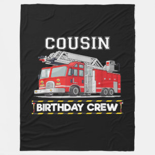 Cousin Birthday Crew Matching Family Firefighter Fleece Blanket