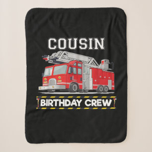 Cousin Birthday Crew Matching Family Firefighter Sherpa Blanket