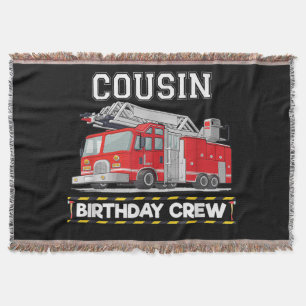 Cousin Birthday Crew Matching Family Firefighter Throw Blanket