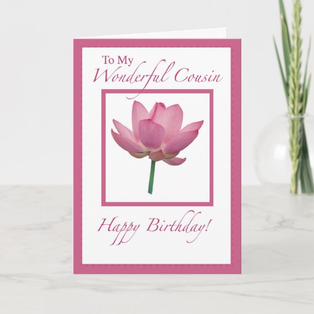 Cousin Birthday Flower Card (Front)