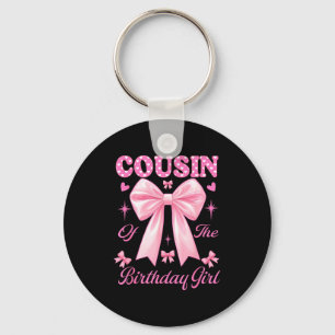 Cousin birthday girl matching coquette pink bow key ring