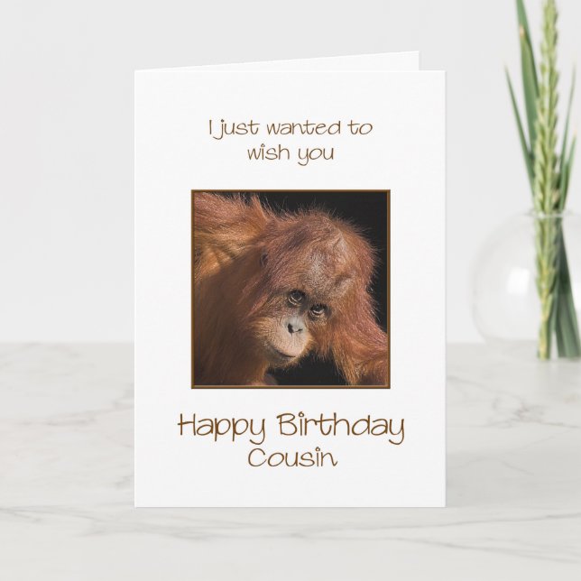Cousin Birthday, Orang Utan Card (Front)