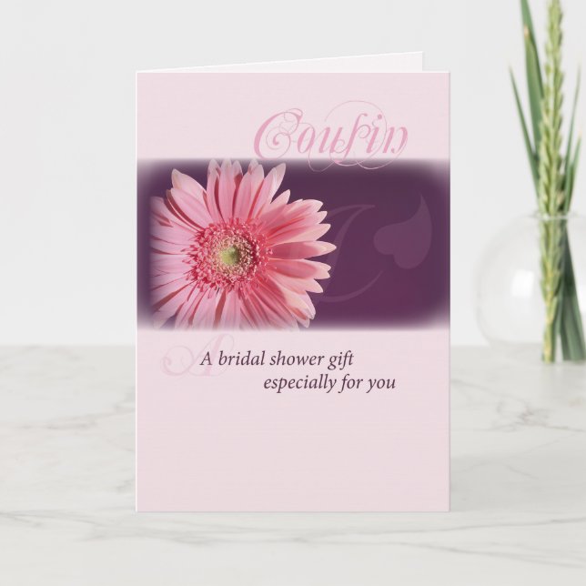 Cousin, Bridal Shower Pink Daisy Invitation (Front)
