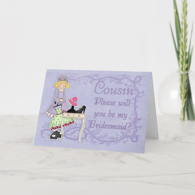 Cousin Bridesmaid - Will You Be My Bridesmaid? Invitation (Front)