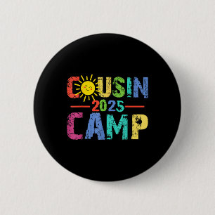Cousin Camp 2025 Camping Campfire Summer Vacation 6 Cm Round Badge