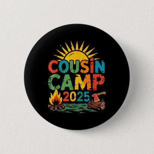 Cousin Camp 2025 Camping Campfire Summer Vacation 6 Cm Round Badge