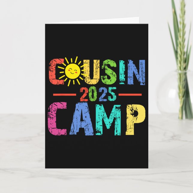 Cousin Camp 2025 Camping Campfire Summer Vacation  Card (Front)