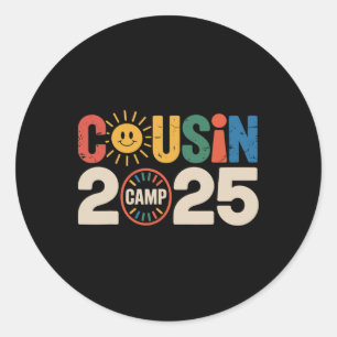 Cousin Camp 2025 Camping Campfire Summer Vacation Classic Round Sticker