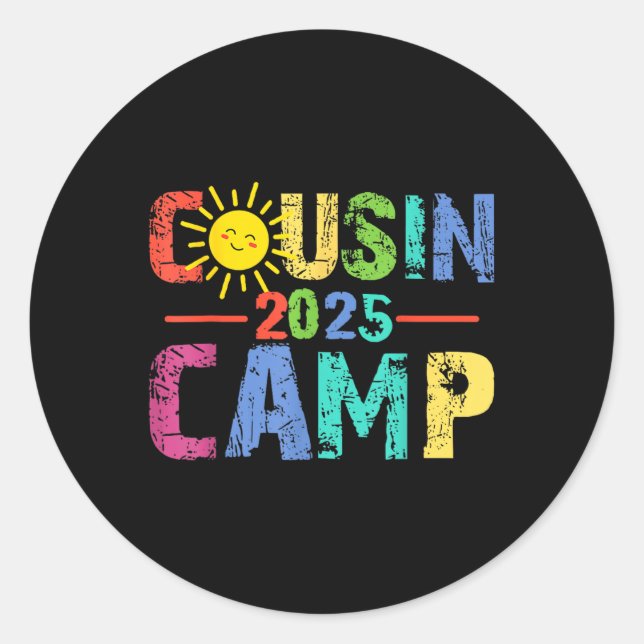 Cousin Camp 2025 Camping Campfire Summer Vacation  Classic Round Sticker (Front)