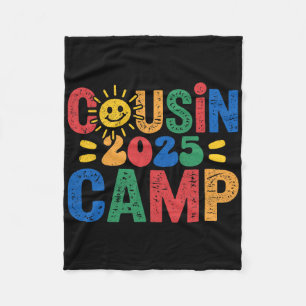 Cousin Camp 2025 Camping Campfire Summer Vacation Fleece Blanket