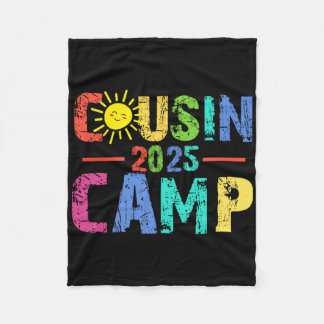 Cousin Camp 2025 Camping Campfire Summer Vacation  Fleece Blanket