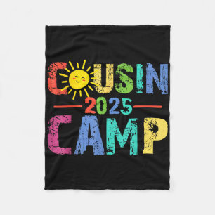 Cousin Camp 2025 Camping Campfire Summer Vacation Fleece Blanket