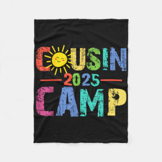 Cousin Camp 2025 Camping Campfire Summer Vacation Fleece Blanket