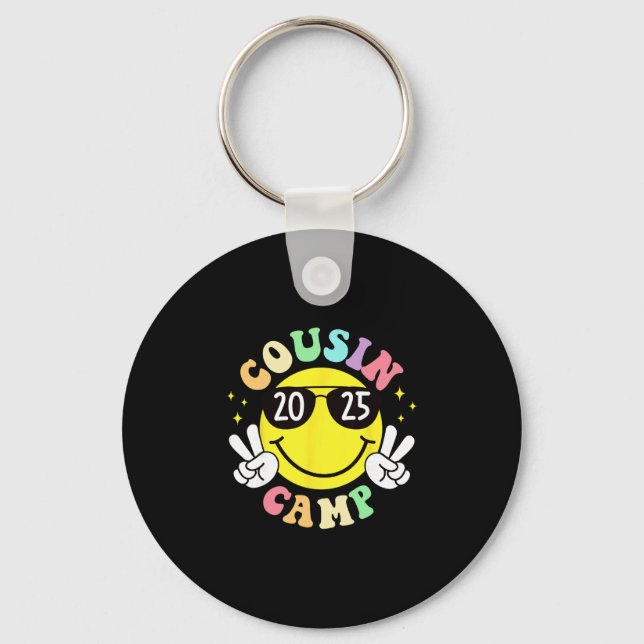 Cousin Camp 2025 Camping Campfire Summer Vacation  Key Ring (Front)