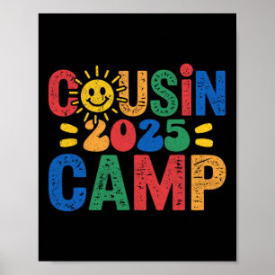 Cousin Camp 2025 Camping Campfire Summer Vacation Poster