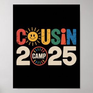 Cousin Camp 2025 Camping Campfire Summer Vacation Poster