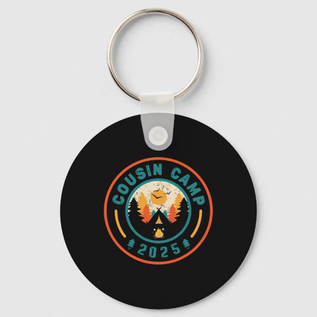 Cousin Camp 2025 Camping Crew Campfire Summer Vaca Key Ring (Front)