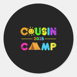 Cousin Camp 2025 Camping Summer Vacation 2025 Fami Classic Round Sticker