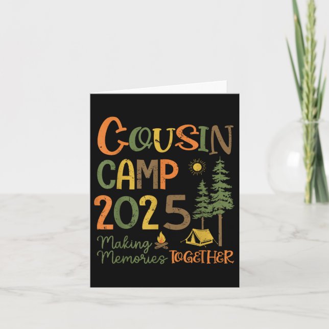 Cousin Camp 2025 Camping Trip Group Vacation Campf Card (Front)