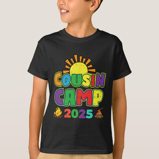Cousin Camp 2025 Family Vacation Summer Camping Cr T-Shirt (Front)