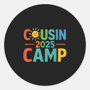 Cousin Camp 2025 Matching Outfit Outdoor Family Re Classic Round Sticker