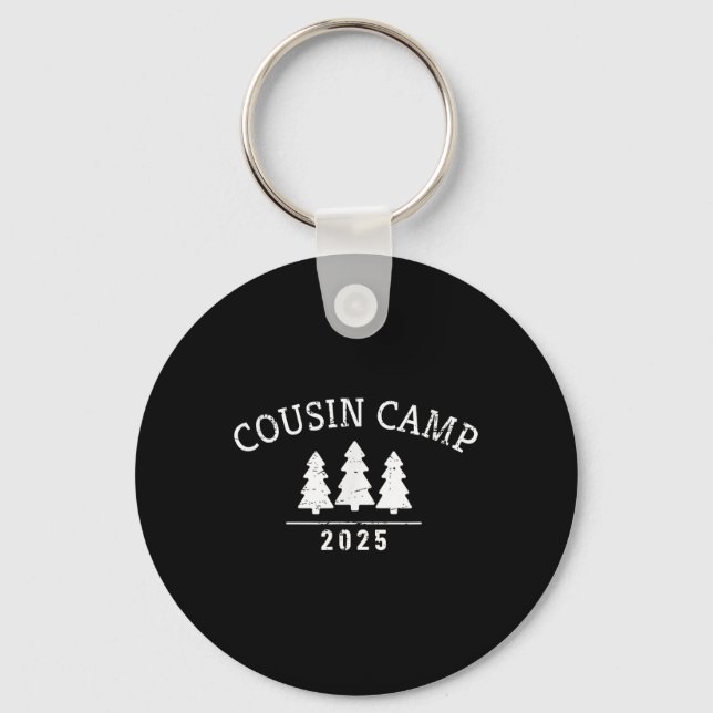Cousin Camp 2025 Minimalist Tree Artwork Fun Summe Key Ring (Front)