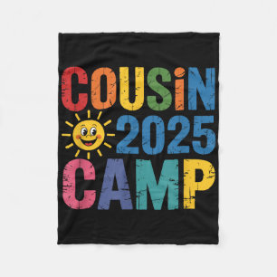 Cousin Camp 2025 Shirt - Colourful Family Reunion Fleece Blanket