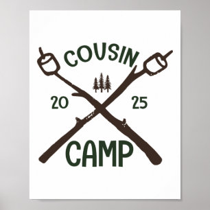 Cousin Camp 2025 Shirt Matching Group Camping Vaca Poster