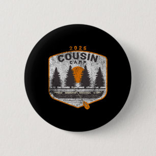 Cousin Camp 2025 Vintage Canoe Art Summer Family C 6 Cm Round Badge