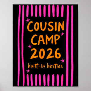 Cousin camp 2026 built-in besties camping campfire poster