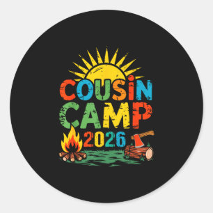 Cousin camp 2026 family vacation summer camping classic round sticker