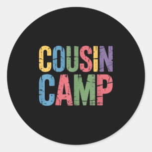 Cousin Camp Pajamas Kids Girls Toddler Matching  Classic Round Sticker