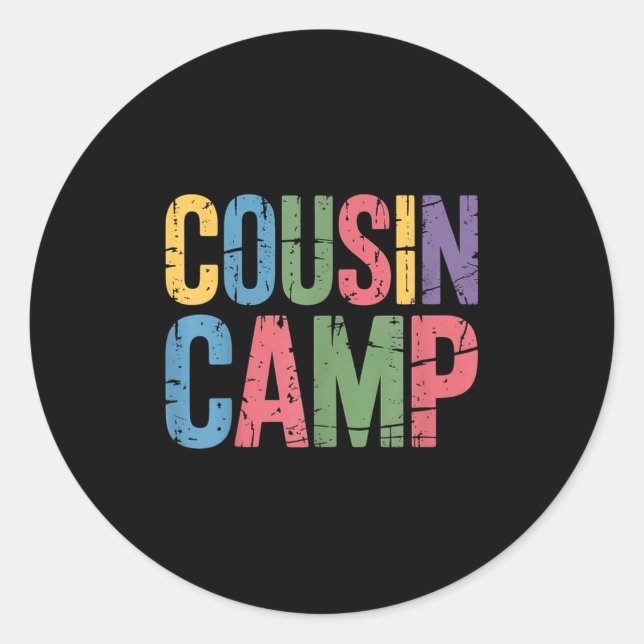 Cousin Camp Pyjamas Kids Girls Toddler Matching  Classic Round Sticker (Front)