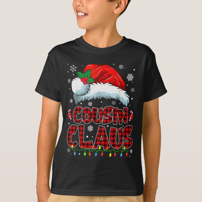 Cousin Claus Christmas Lights Pajama Family Group  T-Shirt (Front)