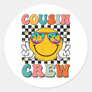Cousin Crew 2024 Family Summer Vacation Beach Sung Classic Round Sticker