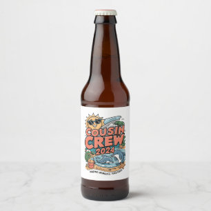 Cousin crew 2024 Summer Vacation Beach Family Trip Beer Bottle Label
