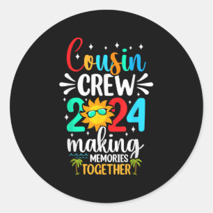 Cousin Crew 2024 Summer Vacation Beach Family Trip Classic Round Sticker