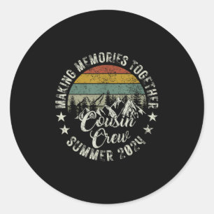 Cousin Crew 2024 Summer Vacation Beach Family Trip Classic Round Sticker