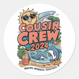Cousin crew 2024 Summer Vacation Beach Family Trip Classic Round Sticker