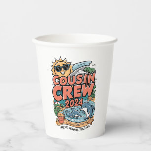Cousin crew 2024 Summer Vacation Beach Family Trip Paper Cups