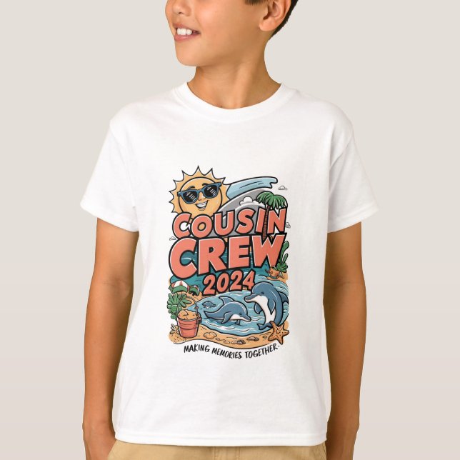 Cousin crew 2024 Summer Vacation Beach Family Trip T-Shirt (Front)