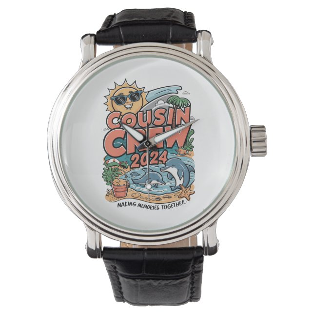 Cousin crew 2024 Summer Vacation Beach Family Trip Watch (Front)