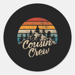 Cousin Crew 2025 Camping Outdoor Sunset Summer Cam Classic Round Sticker