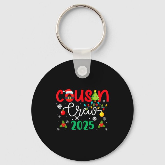Cousin Crew 2025 Christmas Xmas Holiday Matching F Key Ring (Front)