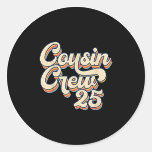 Cousin Crew 2025 Family Reunion Vacation Beach Tri Classic Round Sticker