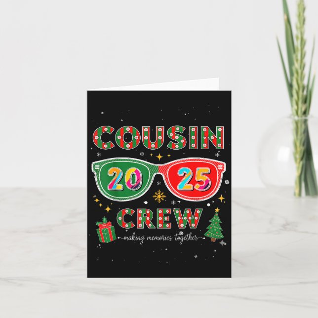 Cousin Crew 2025 Funny Christmas Matching Family P Card (Front)