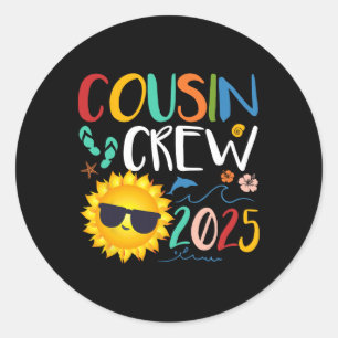Cousin Crew 2025 Shirt Family Vacation Beach  Classic Round Sticker