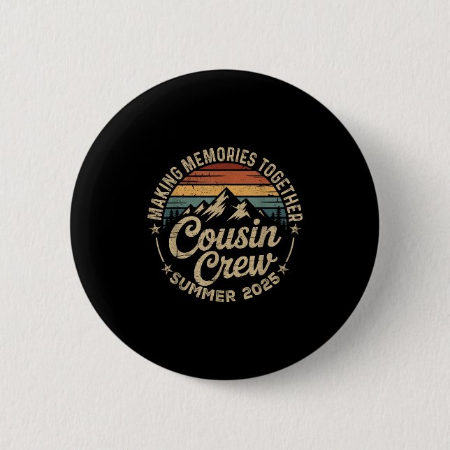 Cousin Crew 2025 Summer Vacation Beach Family Trip 6 Cm Round Badge (Front)
