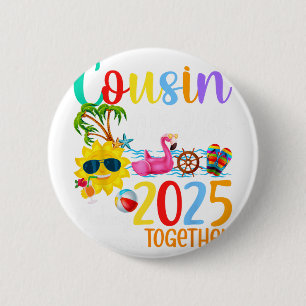 Cousin Crew 2025 Summer Vacation Beach Family Trip 6 Cm Round Badge